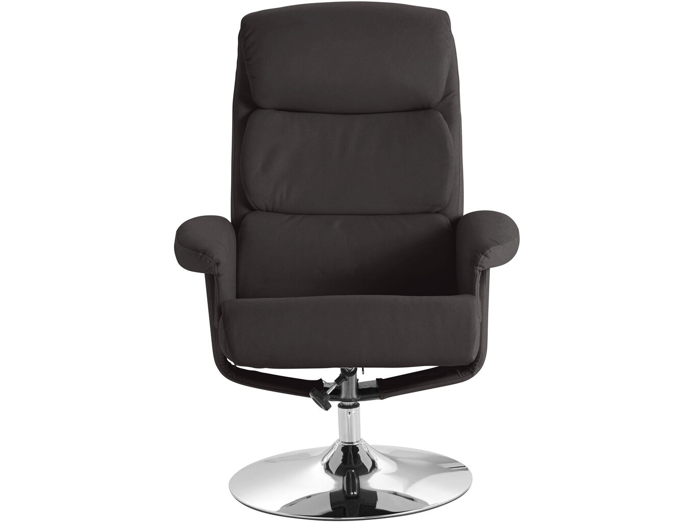 Krēsls ar kāju balstu Notio Living Boss, mākslīgā āda, tumši brūns cena un informācija | Atpūtas krēsli | 220.lv
