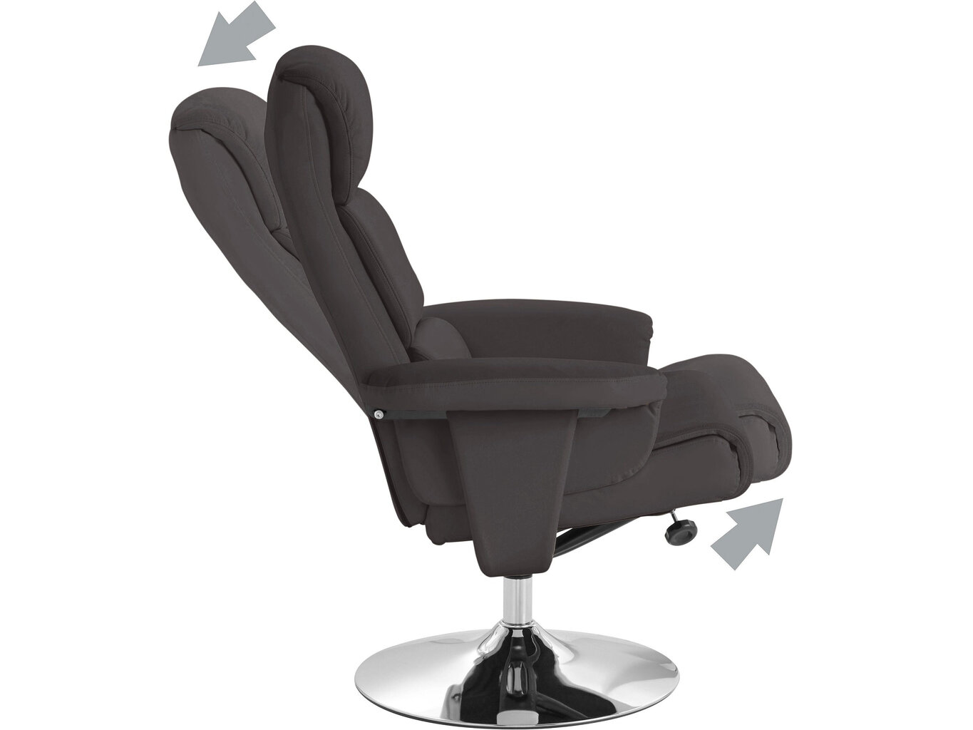 Krēsls ar kāju balstu Notio Living Boss, mākslīgā āda, tumši brūns cena un informācija | Atpūtas krēsli | 220.lv