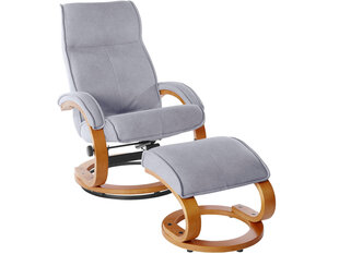 Кресло с подножкой Notio Living Lilo, серое цена и информация | Кресла в гостиную | 220.lv