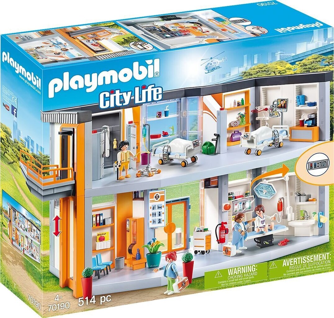 70190 PLAYMOBIL® City Life, Lielā slimnīca cena un informācija | Konstruktori | 220.lv