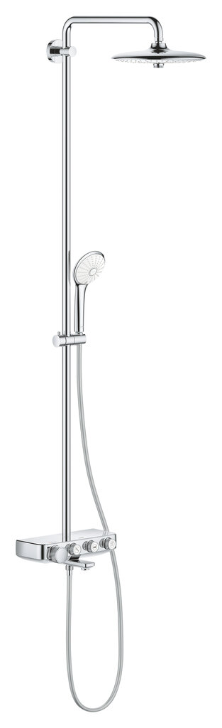 GROHE Euphoria SmartControl 260 Mono dušas sistēma ar snīpi vannas piepildīšanai, 3 strūklu 260 mm lietus galva, 3 strūklu 110 mm duša, ūdens taupoša, hromēta, 26510000 cena un informācija | Dušas komplekti un paneļi | 220.lv