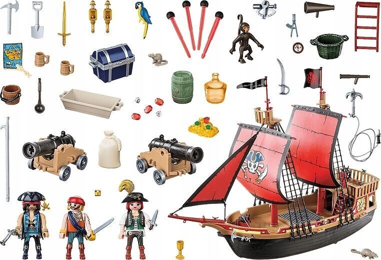 70411 PLAYMOBIL® Pirates Galvaskausa pirātu kuģis cena un informācija | Konstruktori | 220.lv