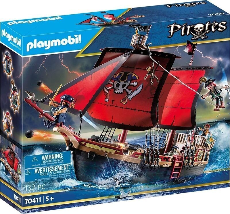 70411 PLAYMOBIL® Pirates Galvaskausa pirātu kuģis cena un informācija | Konstruktori | 220.lv