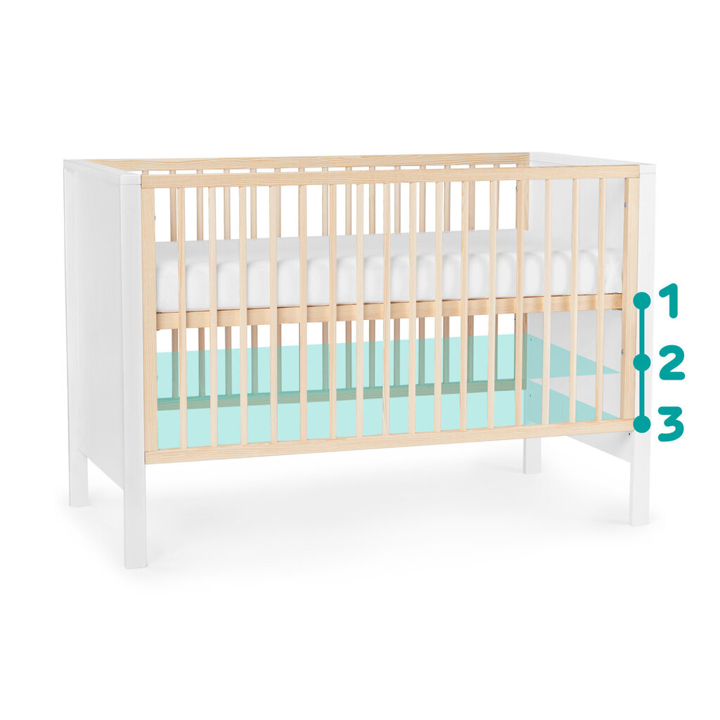 Koka gultiņa Kinderkraft Mia, 120x60 cm, balta цена и информация | Zīdaiņu gultas | 220.lv