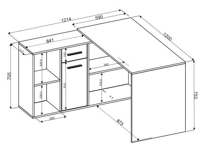 Rakstāmgalds Adrk Furniture Eliseo, ozola krāsas cena un informācija | Datorgaldi, rakstāmgaldi, biroja galdi | 220.lv