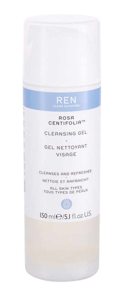 Gela sejas tīrīšanas līdzeklis Ren Clean Skincare Rosa Centifolia 150 ml cena un informācija | Sejas ādas kopšana | 220.lv