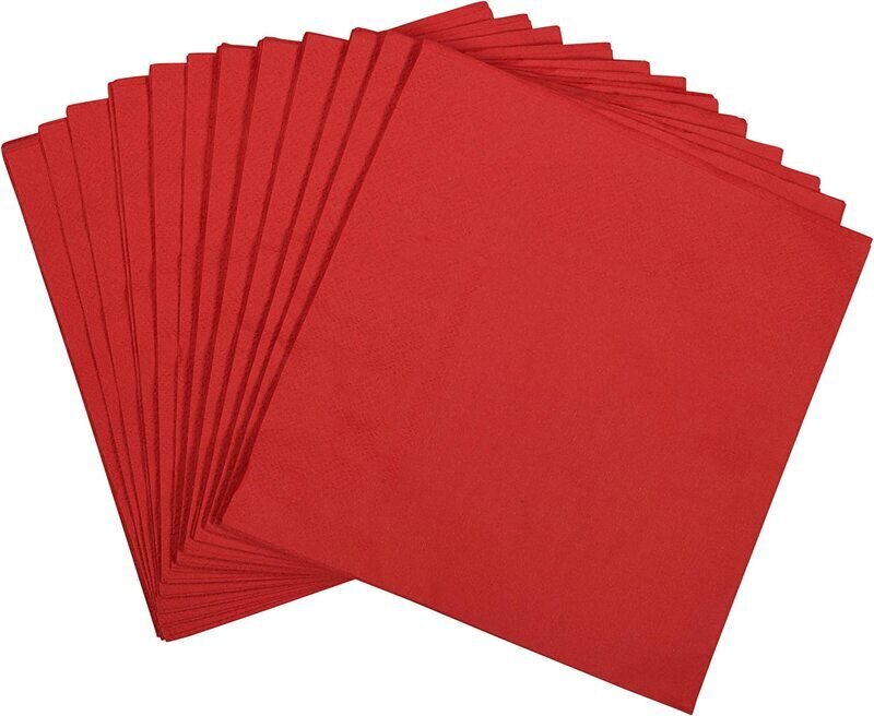 Papīra salvetes 24x24cm, sarkanas 400gab cena un informācija | Tualetes papīrs, papīra dvieļi | 220.lv