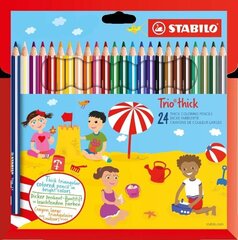 Цветные карандаши Trio thick 24 шт. цена и информация | Принадлежности для рисования, лепки | 220.lv