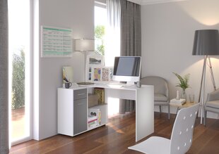 Письменный стол Adrk Furniture Saulo, белый/серый цена и информация | Компьютерные, письменные столы | 220.lv