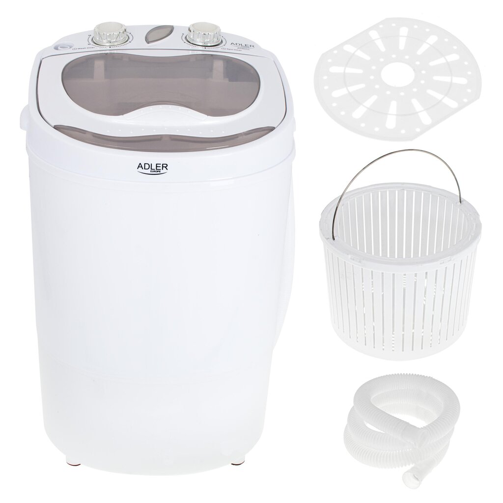 Mini veļas mašīna ar centrifūgu Adler AD 8055, 3kg цена и информация | Veļas mašīnas | 220.lv