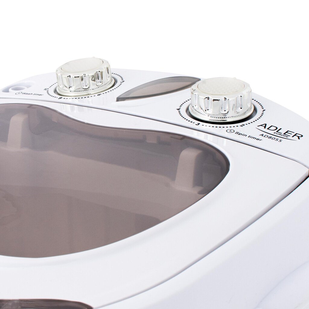 Mini veļas mašīna ar centrifūgu Adler AD 8055, 3kg cena un informācija | Veļas mašīnas | 220.lv