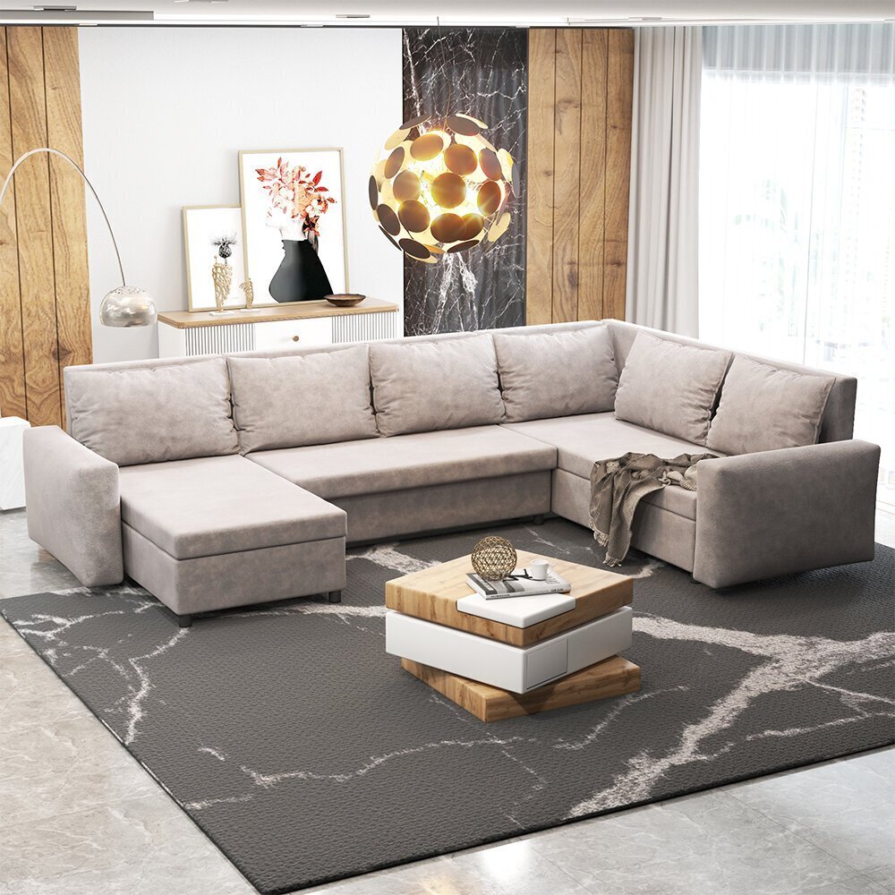 Universāls stūra dīvāns Selsey Foxglove, smilškrāsas cena un informācija | Stūra dīvāni | 220.lv