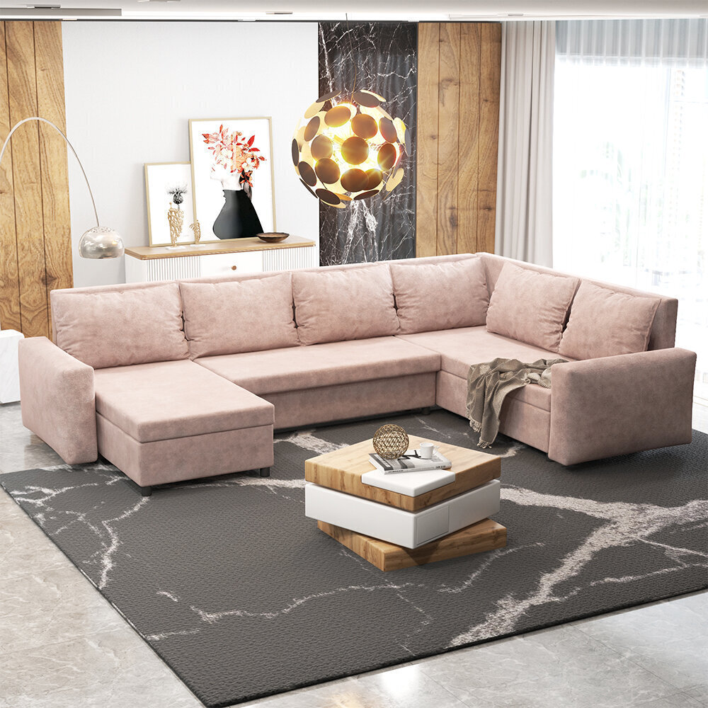 Universāls stūra dīvāns Selsey Foxglove, rozā cena un informācija | Stūra dīvāni | 220.lv