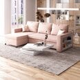 Universālais stūra dīvāns Selsey Merien, rozā