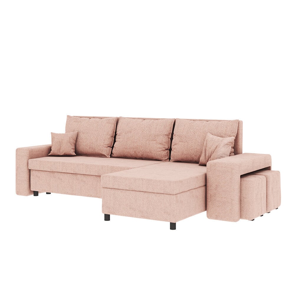 Universāls stūra dīvāns Selsey Levebre ar pufiem, rozā цена и информация | Stūra dīvāni | 220.lv