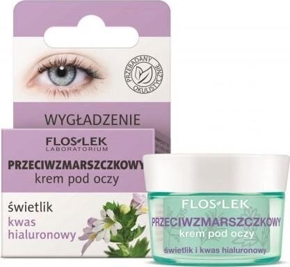 Pretgrumbu acu krēms Floslek Eyebright and Hyaluronic Acid 15 ml цена и информация | Acu krēmi, serumi | 220.lv