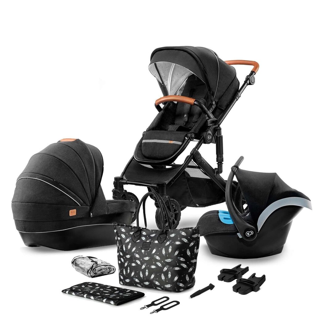 Universālie rati Kinderkraft Prime 3in1, Black cena un informācija | Bērnu rati | 220.lv