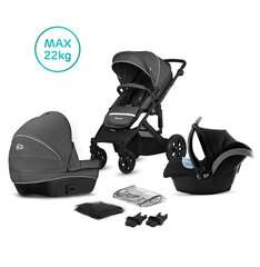 Universāli rati Kinderkraft Prime Lite 3in1, black cena un informācija | Bērnu rati | 220.lv