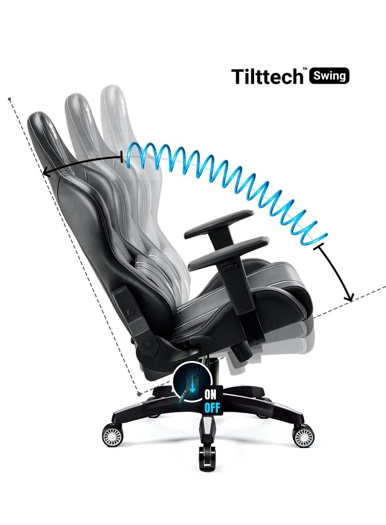 Spēļu krēsls Diablo Chairs X-One L, melns/balts cena un informācija | Biroja krēsli | 220.lv