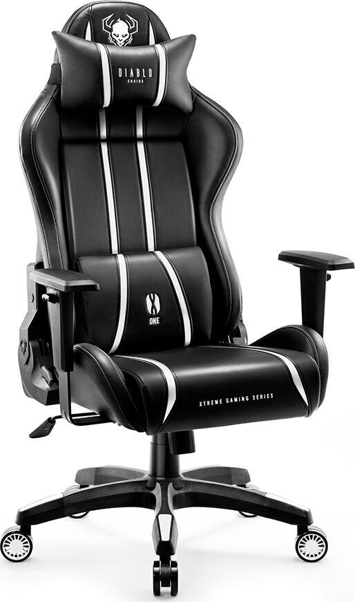 Spēļu krēsls Diablo Chairs X-One L, melns/balts цена и информация | Biroja krēsli | 220.lv