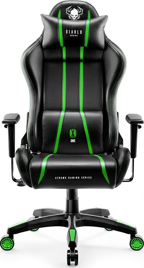 Spēļu krēsls Diablo Chairs X-One L, melns/zaļš cena un informācija | Biroja krēsli | 220.lv