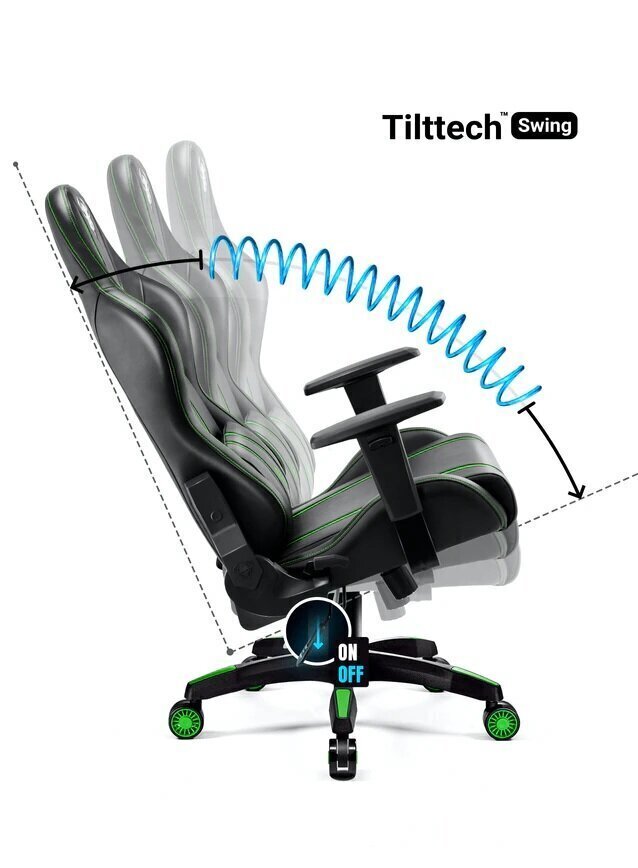 Spēļu krēsls Diablo Chairs X-One L, melns/zaļš cena un informācija | Biroja krēsli | 220.lv