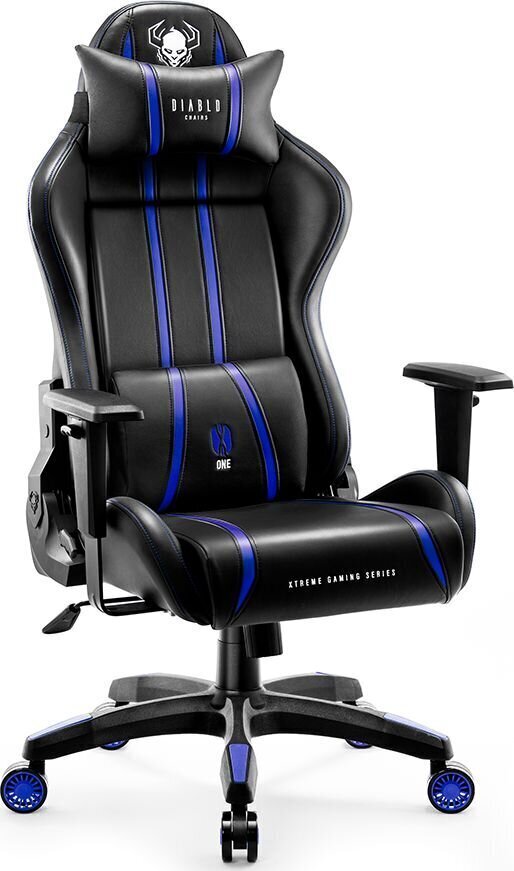 Spēļu krēsls Diablo Chairs X-One L, melns/zils cena un informācija | Biroja krēsli | 220.lv