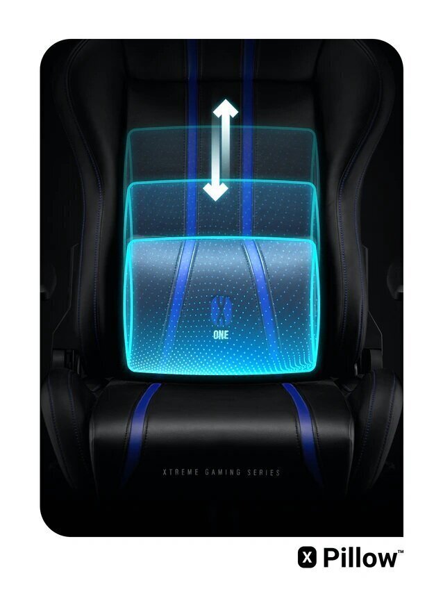 Spēļu krēsls Diablo Chairs X-One L, melns/zils цена и информация | Biroja krēsli | 220.lv