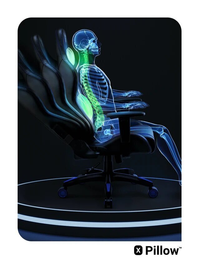 Spēļu krēsls Diablo Chairs X-One L, melns/zils cena un informācija | Biroja krēsli | 220.lv