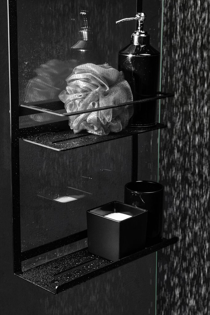 Deante plaukts dušas kabīnei Mokko Adm N52K, melns matēts цена и информация | Vannas istabas aksesuāri | 220.lv