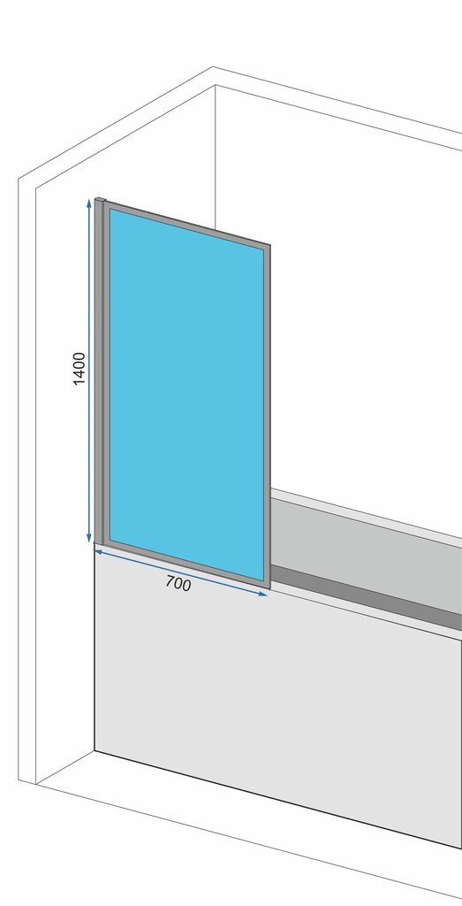 Vannas sieniņa REA Lagos I Fix 70cm, black mat cena un informācija | Piederumi vannām un dušas kabīnēm | 220.lv