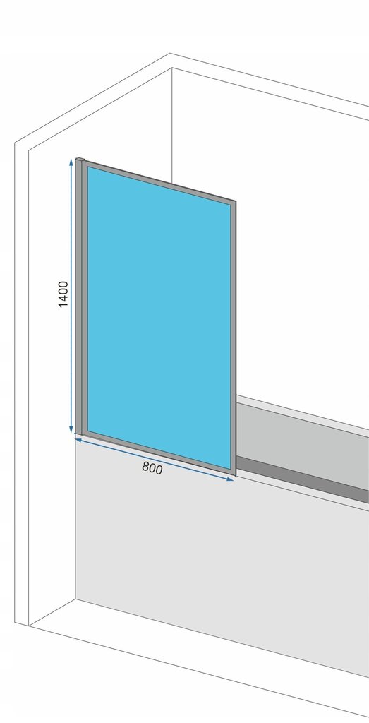 Vannas sieniņa REA Lagos I Fix 80cm, black mat cena un informācija | Piederumi vannām un dušas kabīnēm | 220.lv