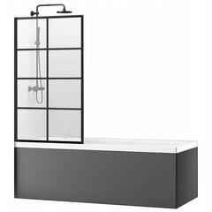 Стенка для ванной комнаты REA Lagos I Fix 80см, black mat цена и информация | Принадлежности для ванн и душевых кабин | 220.lv