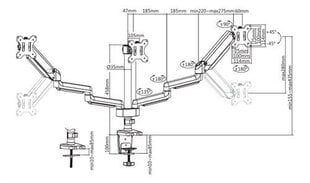 Deltaco ARM-0352 17-27” цена и информация | Кронштейны и крепления для телевизоров | 220.lv