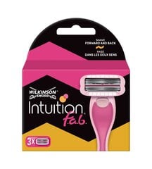 Головки для бритья Wilkinson Intuition Fab женские 3 шт. цена и информация | Косметика и средства для бритья | 220.lv