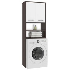 Шкафчик над стиральной машиной NORE Fin, коричневый/белый цена и информация | Шкафчики для ванной | 220.lv