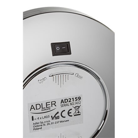 Kosmētiskais spogulis ar LED apgaismojumu Adler AD 2159 cena un informācija | Vannas istabas aksesuāri | 220.lv