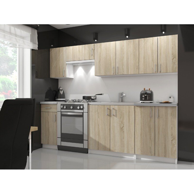 Sienas virtuves plaukts NORE Lima W80 D2, balts/ozolkoka krāsas цена и информация | Virtuves skapīši | 220.lv