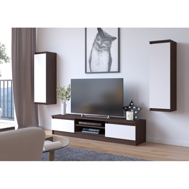 TV galdiņš NORE CLP 160, brūns/balts cena un informācija | TV galdiņi | 220.lv
