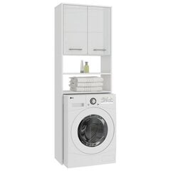 Шкафчик над стиральной машиной NORE Fin, белый глянцевый цена и информация | Шкафчики для ванной | 220.lv