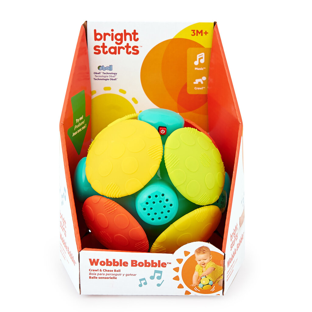 Bumbiņa ar skaņām Bright Starts Wobble Bobble Refresh, 12212 цена и информация | Rotaļlietas zīdaiņiem | 220.lv