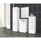Augsts vannas istabas skapītis-plaukts NORE Fin ar 2-ām durtiņām, balts cena un informācija | Vannas istabas skapīši | 220.lv