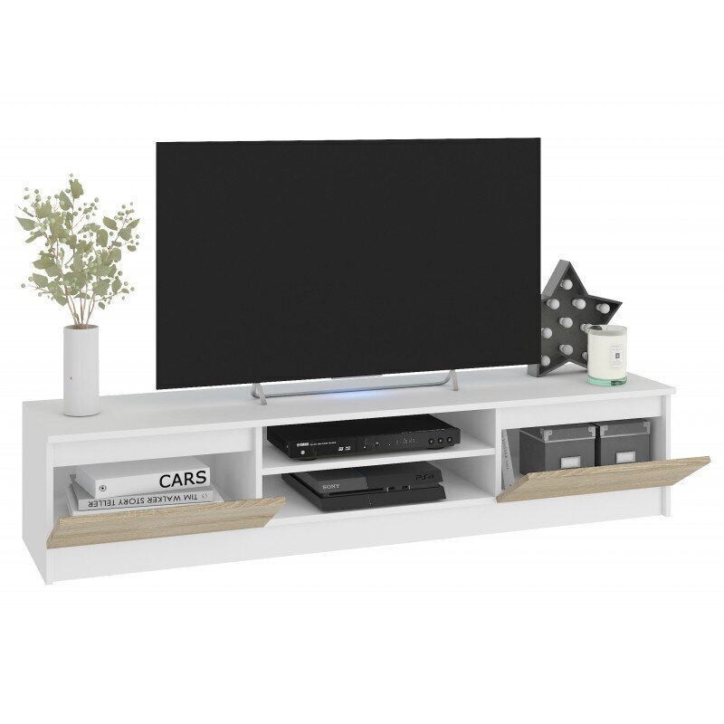 TV galdiņš NORE CLP 160, balts/ozola krāsas cena un informācija | TV galdiņi | 220.lv