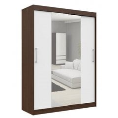 Шкаф NORE CLP 150 с зеркалом, темно-коричневый/белый цена и информация | Шкафы | 220.lv