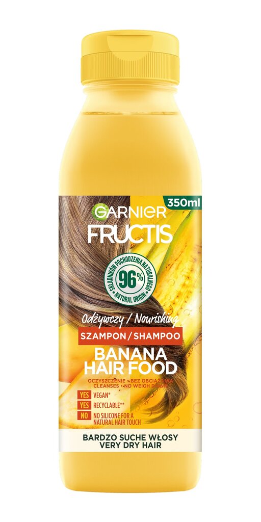 Matu šampūns Garnier Fructis Banana Hair Food 350 ml cena un informācija | Šampūni | 220.lv