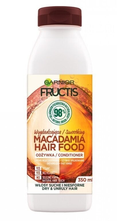 Matu kondicionieris Garnier Fructis Macadamia Hair Food 350 ml cena un informācija | Matu kondicionieri, balzāmi | 220.lv