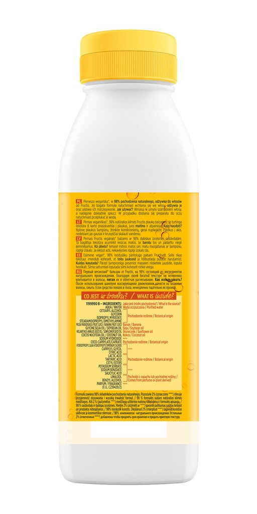 Matu kondicionieris Garnier Fructis Banana Hair Food 350 ml cena un informācija | Matu kondicionieri, balzāmi | 220.lv