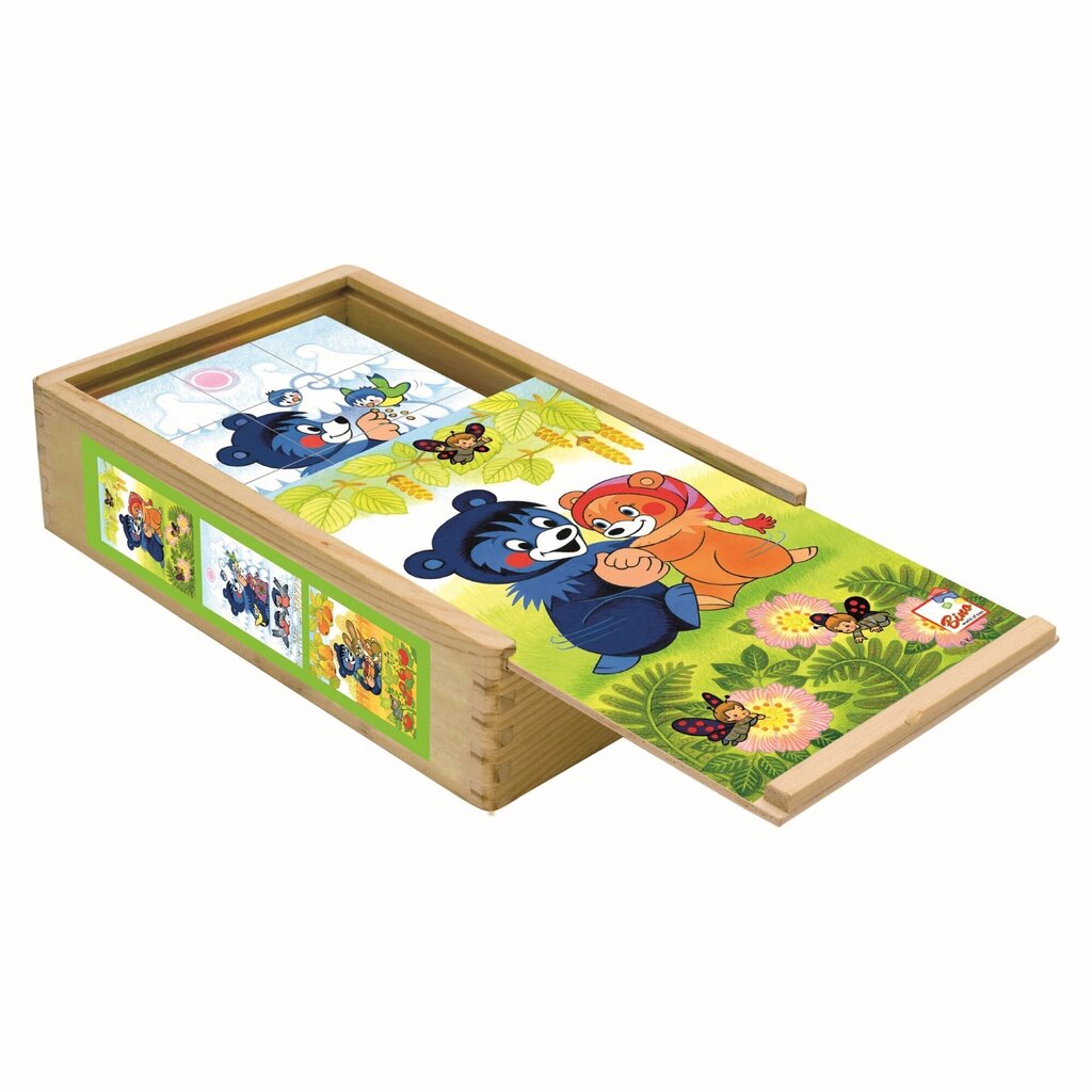Koka bloku puzle Bino Lācis, 15 det. cena un informācija | Attīstošās rotaļlietas | 220.lv
