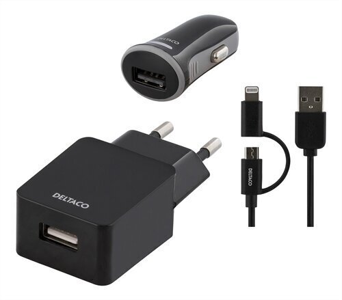 Deltaco USB-ACDC, Lightning, 1A cena un informācija | Lādētāji un adapteri | 220.lv