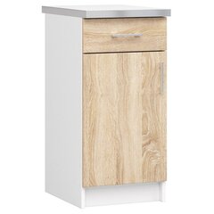 Шкафчик кухонный NORE Lima S40, белый/дубовый цена и информация | Кухонные шкафчики | 220.lv